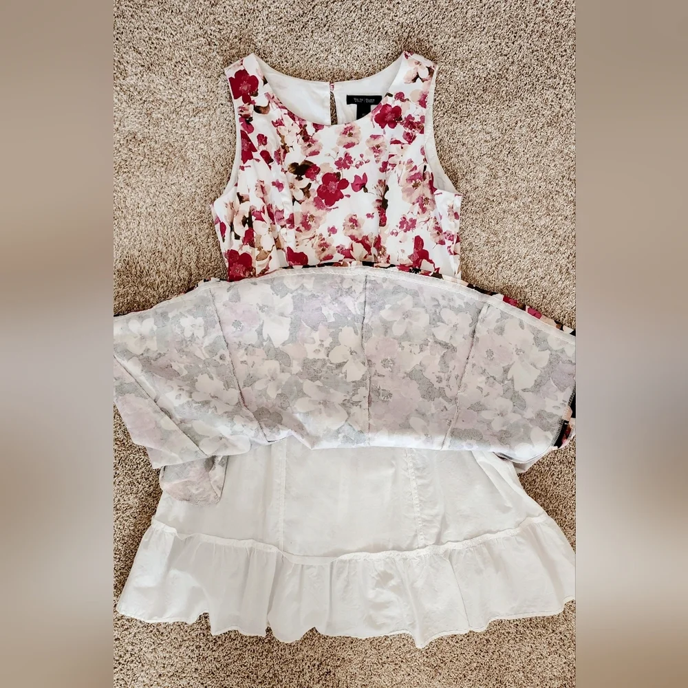 White House Black Market Floral Sleeveless Dress, lined & with pockets! - Picture 3 of 6